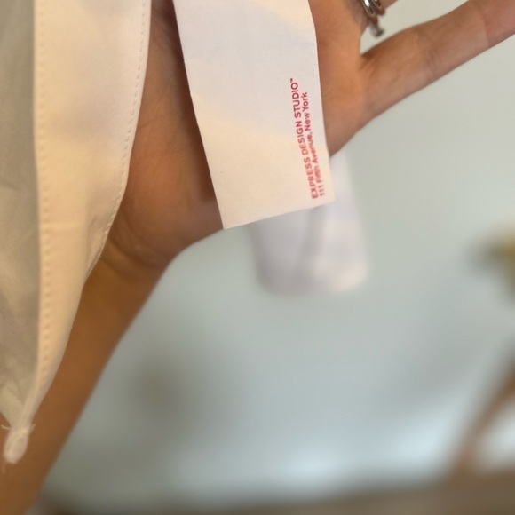 NWT XS EXPRESS white seedless wrap, side, tie top - Picture 5 of 8